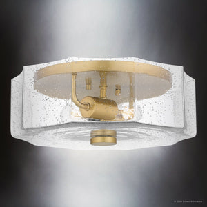 Urban Ambiance - Ceiling Light - UQL5600 Classic Indoor Ceiling Light, 5.25''H x 14''W x 14''D, Aged Brass Finish, Hankinson Collection - 