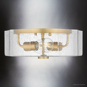 Urban Ambiance - Ceiling Light - UQL5600 Classic Indoor Ceiling Light, 5.25''H x 14''W x 14''D, Aged Brass Finish, Hankinson Collection - 