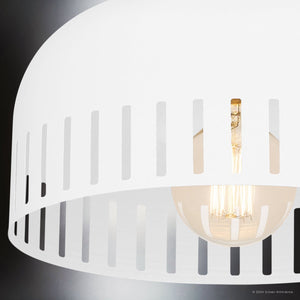Urban Ambiance - Ceiling Light - UQL5610 Bohemian Indoor Ceiling Light, 7''H x 11''W x 11''D, Matte White Finish, Hankinson Collection - 