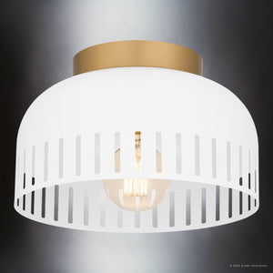 Urban Ambiance - Ceiling Light - UQL5610 Bohemian Indoor Ceiling Light, 7''H x 11''W x 11''D, Matte White Finish, Hankinson Collection - 