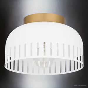 Urban Ambiance - Ceiling Light - UQL5610 Bohemian Indoor Ceiling Light, 7''H x 11''W x 11''D, Matte White Finish, Hankinson Collection - 