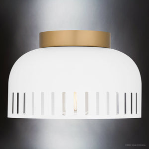 Urban Ambiance - Ceiling Light - UQL5610 Bohemian Indoor Ceiling Light, 7''H x 11''W x 11''D, Matte White Finish, Hankinson Collection - 