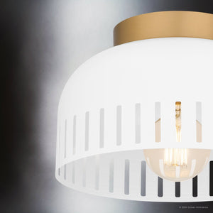 Urban Ambiance - Ceiling Light - UQL5610 Bohemian Indoor Ceiling Light, 7''H x 11''W x 11''D, Matte White Finish, Hankinson Collection - 