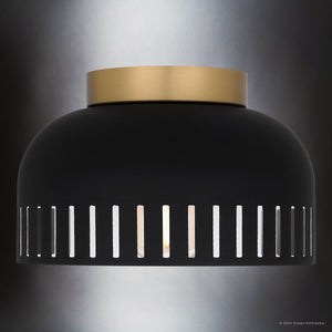 Urban Ambiance - Ceiling Light - UQL5611 Bohemian Indoor Ceiling Light, 7''H x 11''W x 11''D, Matte Black Finish, Hankinson Collection - 