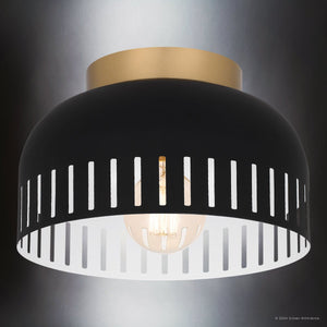 Urban Ambiance - Ceiling Light - UQL5611 Bohemian Indoor Ceiling Light, 7''H x 11''W x 11''D, Matte Black Finish, Hankinson Collection - 