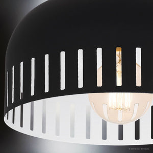 Urban Ambiance - Ceiling Light - UQL5611 Bohemian Indoor Ceiling Light, 7''H x 11''W x 11''D, Matte Black Finish, Hankinson Collection - 
