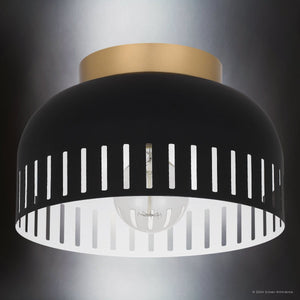 Urban Ambiance - Ceiling Light - UQL5611 Bohemian Indoor Ceiling Light, 7''H x 11''W x 11''D, Matte Black Finish, Hankinson Collection - 