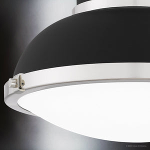 Urban Ambiance - Ceiling Light - UQL5630 Classic Indoor Ceiling Light, 8.75''H x 14''W x 14''D, Matte Black Finish, Hankinson Collection - 