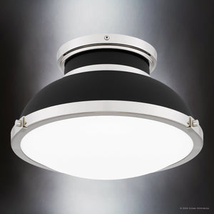 Urban Ambiance - Ceiling Light - UQL5630 Classic Indoor Ceiling Light, 8.75''H x 14''W x 14''D, Matte Black Finish, Hankinson Collection - 