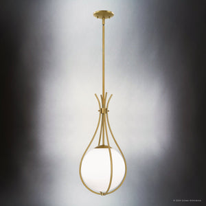 Urban Ambiance - Pendant - UQL5670 Modern Indoor Pendant, 22''H x 10.75''W x 10.75''D, Aged Brass Finish, Zennor Collection - 