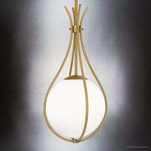 Urban Ambiance - Pendant - UQL5670 Modern Indoor Pendant, 22''H x 10.75''W x 10.75''D, Aged Brass Finish, Zennor Collection - 