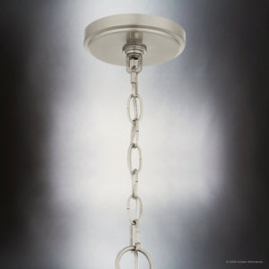 Urban Ambiance - Pendant - UQL5690 New Traditional Indoor Pendant, 29''H x 17.5''W x 17.5''D, Brushed Nickel Finish, Zennor Collection - 
