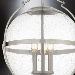 Urban Ambiance - Pendant - UQL5690 New Traditional Indoor Pendant, 29''H x 17.5''W x 17.5''D, Brushed Nickel Finish, Zennor Collection - 