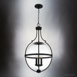 Urban Ambiance - Pendant - UQL5691 New Traditional Indoor Pendant, 29''H x 17.5''W x 17.5''D, Matte Black Finish, Zennor Collection - 