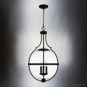 Urban Ambiance - Pendant - UQL5691 New Traditional Indoor Pendant, 29''H x 17.5''W x 17.5''D, Matte Black Finish, Zennor Collection - 