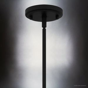 Urban Ambiance - Pendant - UQL5710 Bohemian Indoor Pendant, 13''H x 18''W x 18''D, Matte Black Finish, Zennor Collection - 