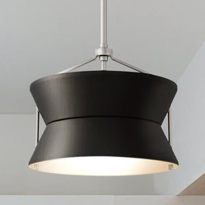 Urban Ambiance - Pendant - UQL5730 Mid - Century Modern Indoor Pendant, 11''H x 13''W x 13''D, Brushed Nickel Finish, Zennor Collection -
