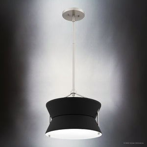 Urban Ambiance - Pendant - UQL5730 Mid - Century Modern Indoor Pendant, 11''H x 13''W x 13''D, Brushed Nickel Finish, Zennor Collection - 