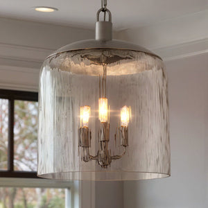 Urban Ambiance - Pendant - UQL5740 Traditional Indoor Pendant, 18''H x 14''W x 14''D, Brushed Nickel Finish, Zennor Collection - 