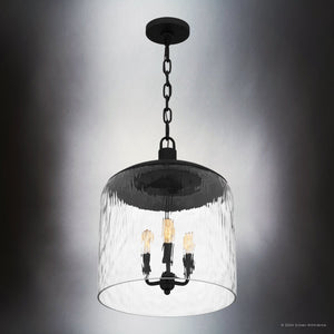 Urban Ambiance - Pendant - UQL5741 Traditional Indoor Pendant, 18''H x 14''W x 14''D, Matte Black Finish, Zennor Collection - 