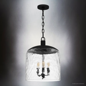 Urban Ambiance - Pendant - UQL5741 Traditional Indoor Pendant, 18''H x 14''W x 14''D, Matte Black Finish, Zennor Collection - 
