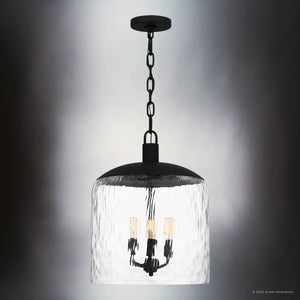 Urban Ambiance - Pendant - UQL5741 Traditional Indoor Pendant, 18''H x 14''W x 14''D, Matte Black Finish, Zennor Collection - 