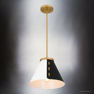 Urban Ambiance - Pendant - UQL5770 Urban Loft Indoor Pendant, 9.75''H x 12''W x 12''D, Brushed Weathered Brass Finish, Zennor Collection - 