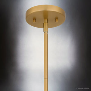 Urban Ambiance - Pendant - UQL5770 Urban Loft Indoor Pendant, 9.75''H x 12''W x 12''D, Brushed Weathered Brass Finish, Zennor Collection - 