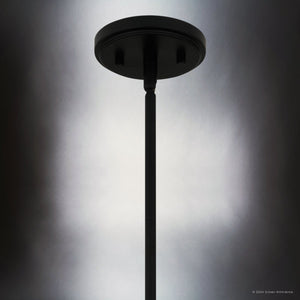 Urban Ambiance - Pendant - UQL5800 Cosmopolitan Indoor Pendant, 15''H x 10.25''W x 10.25''D, Matte Black Finish, San Sebastian Collection - 