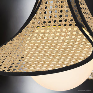 Urban Ambiance - Ceiling Light - UQL5820 Bohemian Indoor Ceiling Light, 15''H x 18''W x 18''D, Matte Black Finish, Moers Collection - 