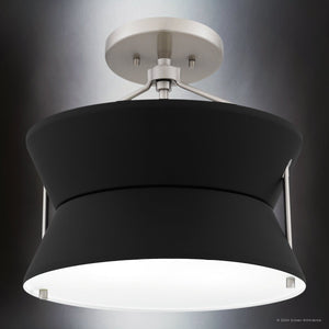 Urban Ambiance - Ceiling Light - UQL5840 Mid - Century Modern Indoor Ceiling Light, 12''H x 13''W x 13''D, Brushed Nickel Finish, Moers Collection - 