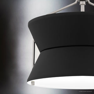Urban Ambiance - Ceiling Light - UQL5840 Mid - Century Modern Indoor Ceiling Light, 12''H x 13''W x 13''D, Brushed Nickel Finish, Moers Collection - 