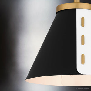 Urban Ambiance - Ceiling Light - UQL5860 Cosmopolitan Indoor Ceiling Light, 12''H x 12''W x 12''D, Brushed Weathered Brass Finish, Moers Collection - 