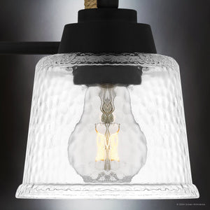Urban Ambiance - Bath Light - UQL5881 Coastal Indoor Bath Light, 8.25''H x 22.5''W x 7.75''D, Matte Black Finish, Leyton Collection - 