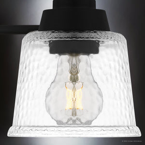 Urban Ambiance - Bath Light - UQL5882 Coastal Indoor Bath Light, 8.25''H x 31''W x 7.75''D, Matte Black Finish, Leyton Collection - 