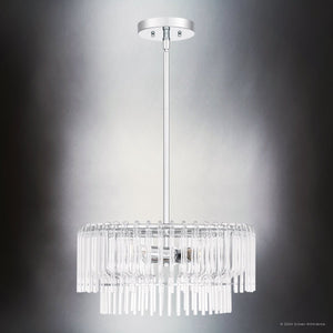 Urban Ambiance - Pendant - UQL5920 Contemporary Indoor Pendant, 8.75''H x 18''W x 18''D, Polished Chrome Finish, Rothwell Collection - 