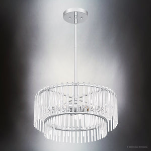 Urban Ambiance - Pendant - UQL5920 Contemporary Indoor Pendant, 8.75''H x 18''W x 18''D, Polished Chrome Finish, Rothwell Collection - 