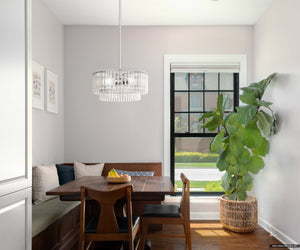 Urban Ambiance - Pendant - UQL5920 Contemporary Indoor Pendant, 8.75''H x 18''W x 18''D, Polished Chrome Finish, Rothwell Collection - 