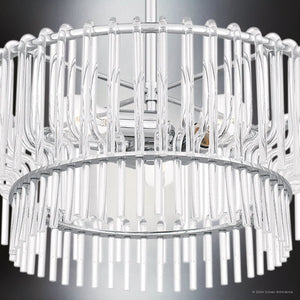 Urban Ambiance - Pendant - UQL5920 Contemporary Indoor Pendant, 8.75''H x 18''W x 18''D, Polished Chrome Finish, Rothwell Collection - 