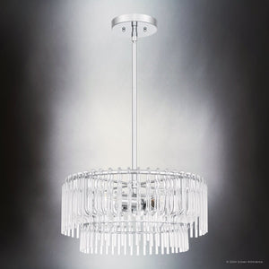 Urban Ambiance - Pendant - UQL5920 Contemporary Indoor Pendant, 8.75''H x 18''W x 18''D, Polished Chrome Finish, Rothwell Collection - 