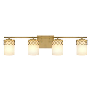 Urban Ambiance - Bath Light - UQL5932 Modern Indoor Bath Light, 7.5''H x 32''W x 6''D, Aged Brass Finish, Bayreuth Collection - 