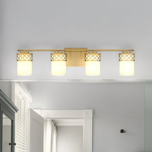 Urban Ambiance - Bath Light - UQL5932 Modern Indoor Bath Light, 7.5''H x 32''W x 6''D, Aged Brass Finish, Bayreuth Collection - 