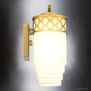 Urban Ambiance - Bath Light - UQL5932 Modern Indoor Bath Light, 7.5''H x 32''W x 6''D, Aged Brass Finish, Bayreuth Collection - 