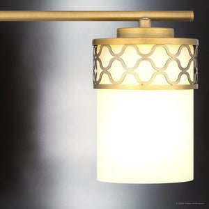 Urban Ambiance - Bath Light - UQL5932 Modern Indoor Bath Light, 7.5''H x 32''W x 6''D, Aged Brass Finish, Bayreuth Collection - 
