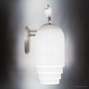 Urban Ambiance - Bath Light - UQL5941 Glam Indoor Bath Light, 9.25''H x 24''W x 6.5''D, Brushed Nickel Finish, Hadley Collection - 