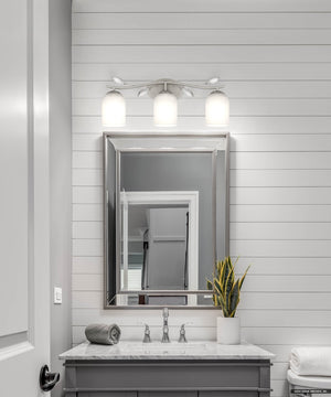 Urban Ambiance - Bath Light - UQL5941 Glam Indoor Bath Light, 9.25''H x 24''W x 6.5''D, Brushed Nickel Finish, Hadley Collection - 