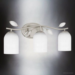 Urban Ambiance - Bath Light - UQL5941 Glam Indoor Bath Light, 9.25''H x 24''W x 6.5''D, Brushed Nickel Finish, Hadley Collection - 