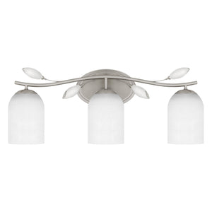 Urban Ambiance - Bath Light - UQL5941 Glam Indoor Bath Light, 9.25''H x 24''W x 6.5''D, Brushed Nickel Finish, Hadley Collection - 