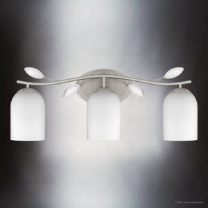 Urban Ambiance - Bath Light - UQL5941 Glam Indoor Bath Light, 9.25''H x 24''W x 6.5''D, Brushed Nickel Finish, Hadley Collection - 