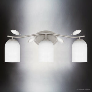 Urban Ambiance - Bath Light - UQL5941 Glam Indoor Bath Light, 9.25''H x 24''W x 6.5''D, Brushed Nickel Finish, Hadley Collection - 